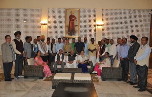 The Governor of Arunachal Pradesh Shri PB Acharya with delegates of Various Groups & Communities of Capital Complex at Raj Bhavan on 14th March�2017.